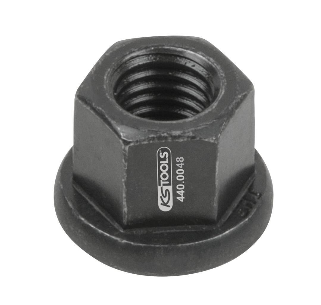 Sechskant-Flanschmutter aus Metall mit der Aufschrift 'KS TOOLS 440.0048'.