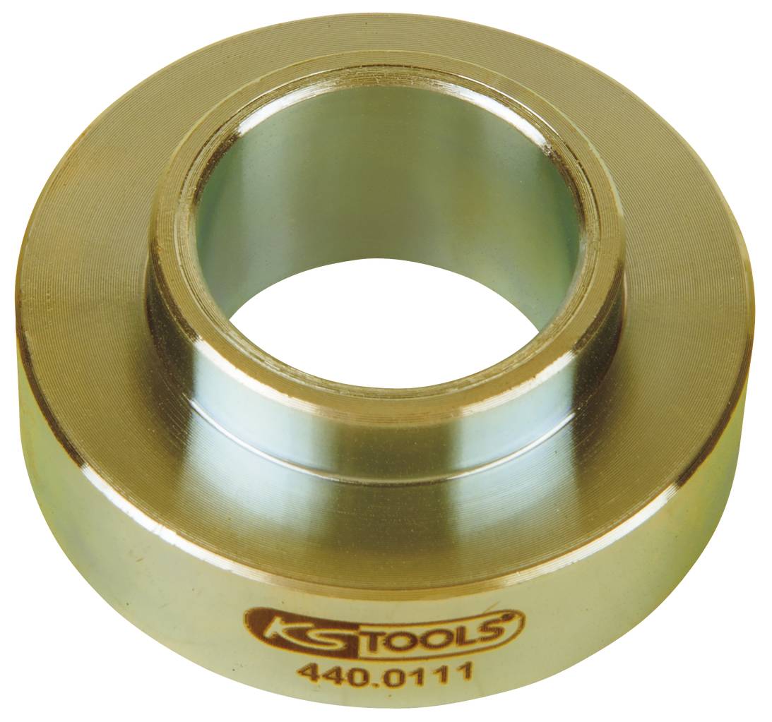 Ein zylindrisches Metallteil mit einer zentralen Öffnung und der Aufschrift 'KS Tools 440.0111' auf der Vorderseite.