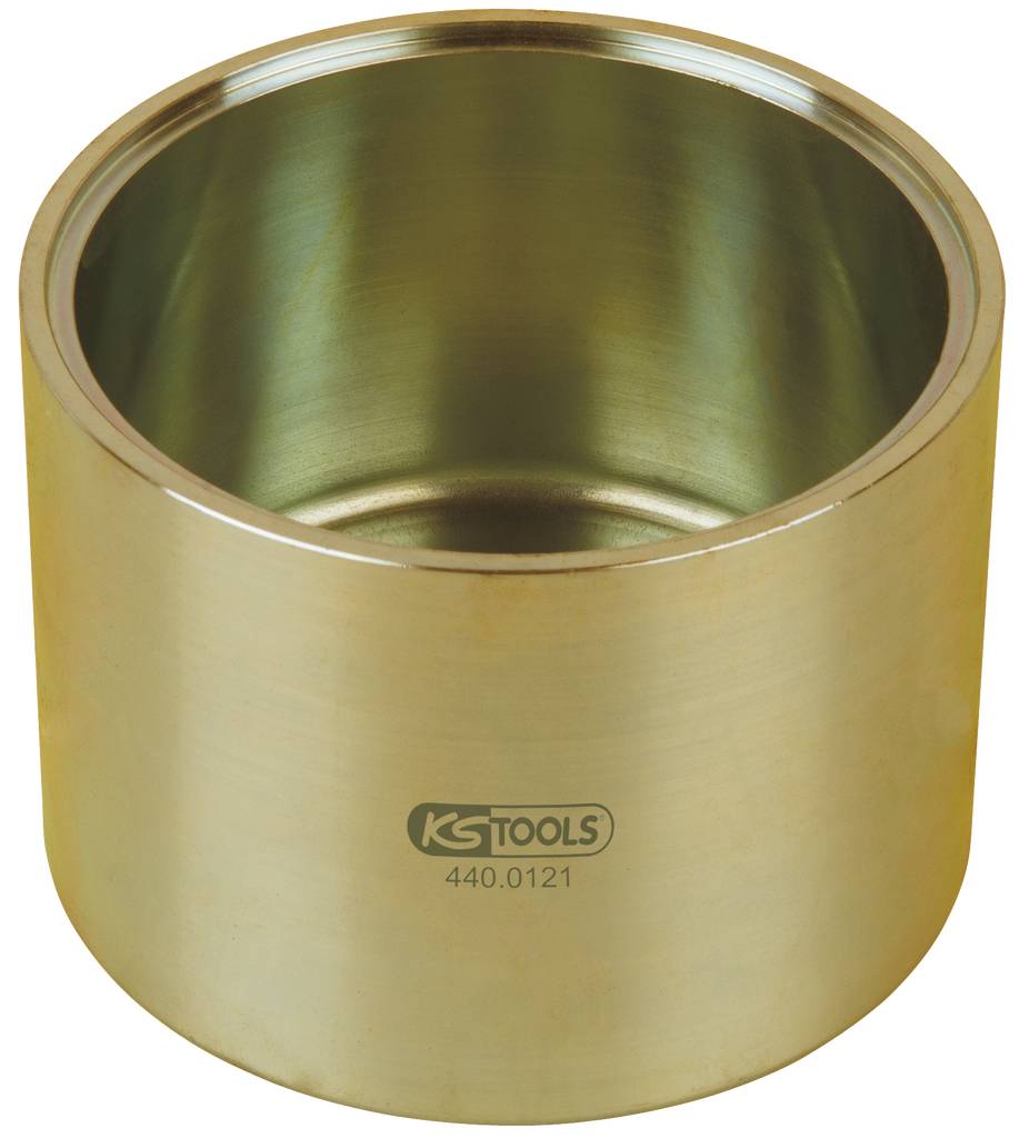 Ein zylindrisches Metallrohr mit glänzender Oberfläche. Auf der Außenseite steht 'KS TOOLS 440.0121'.