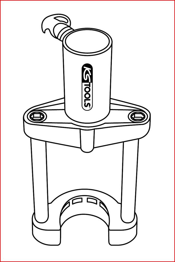 Abzieher-Werkzeug, zylindrisch, mit KSTools-Logo, Metallkonstruktion, geeignet für mechanische Anwendungen.