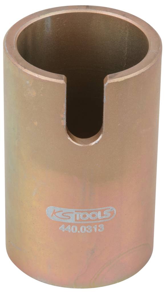 Zylindrisches Werkzeug mit seitlichem Schlitz und der Aufschrift 'KS TOOLS 440.0313'. Eignet sich zum Greifen oder Drehen.