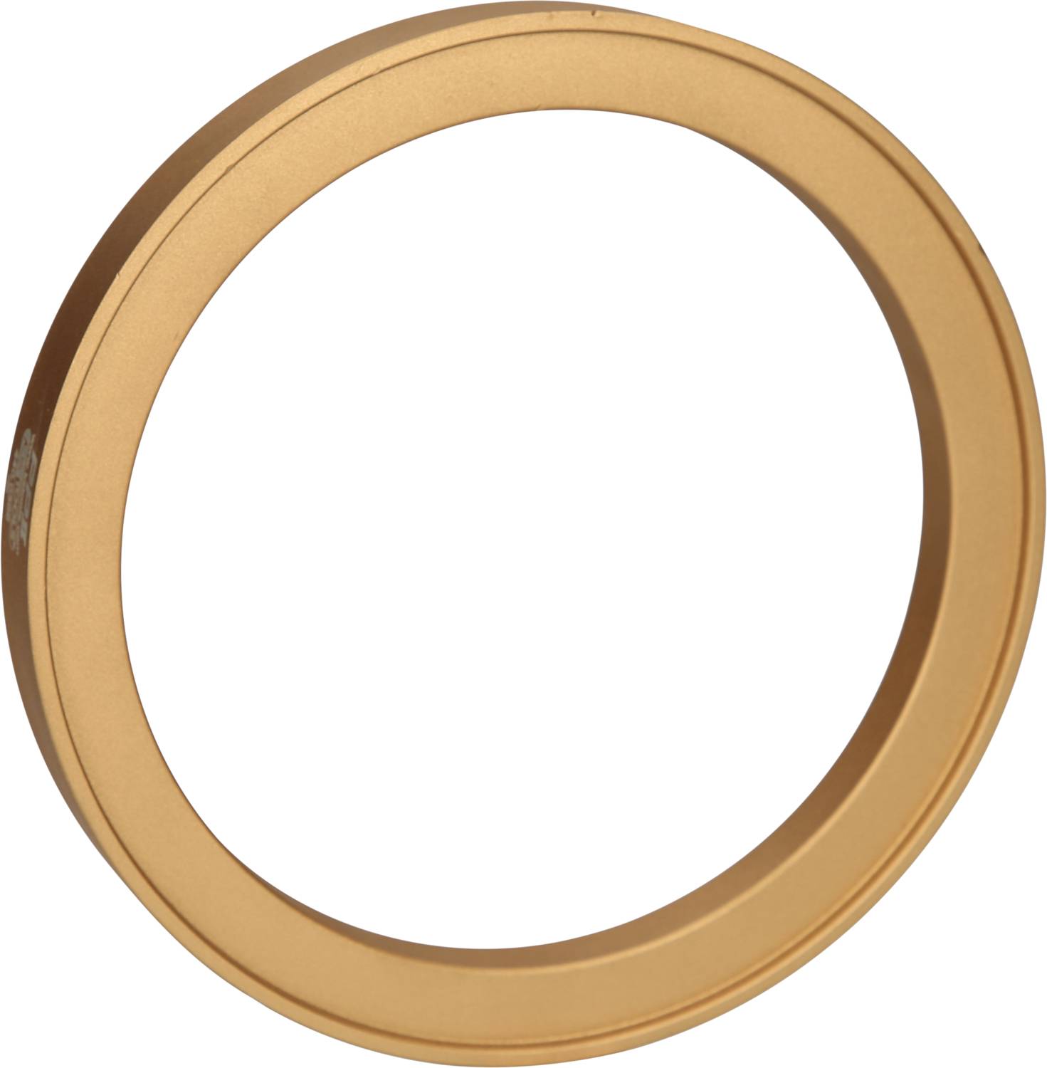 Ein einfacher goldener Ring auf weißem Hintergrund.