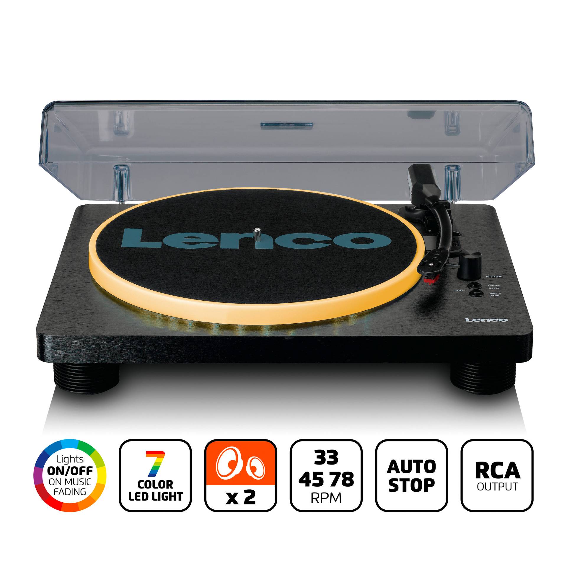 Lenco USB-Plattenspieler Riemenantrieb Schwarz