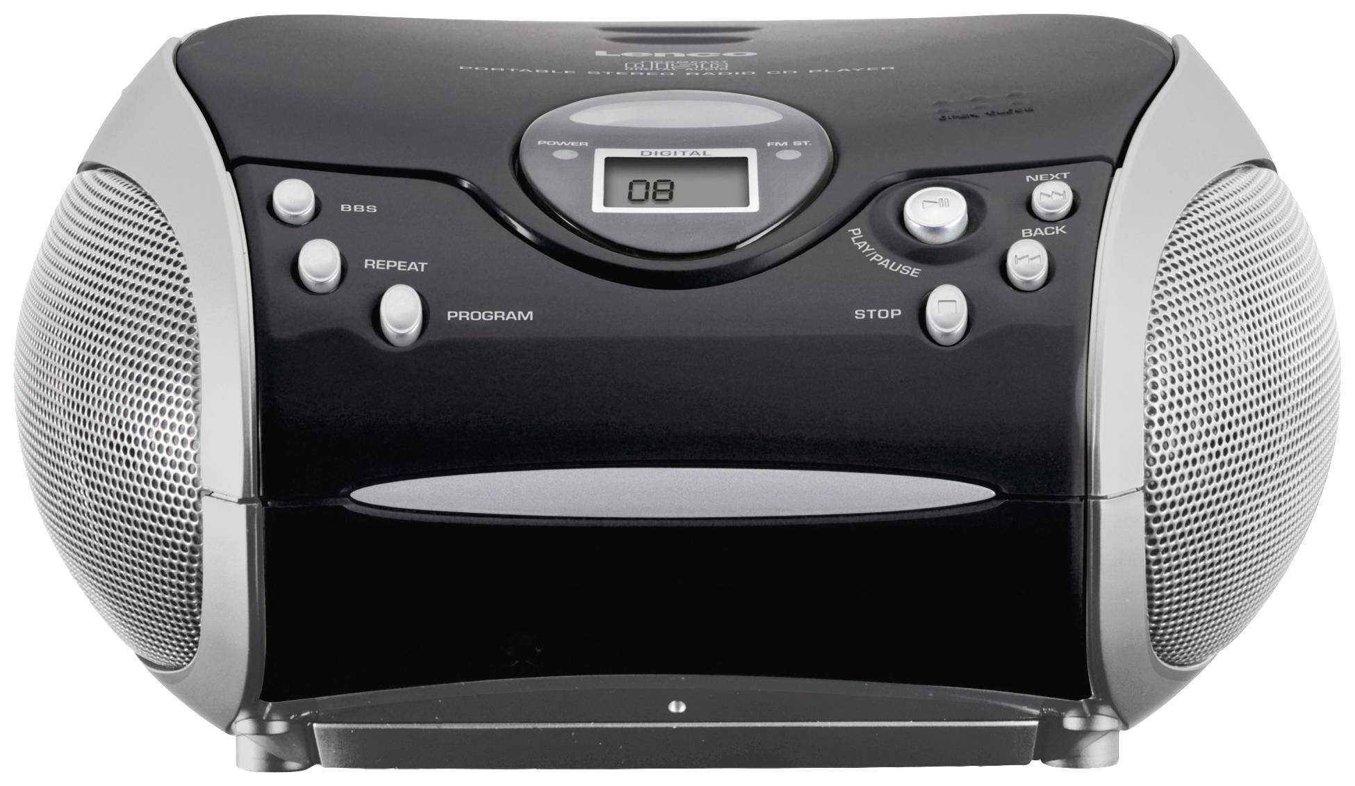 Lenco CD-Radio FM, UKW CD Schwarz, Silber