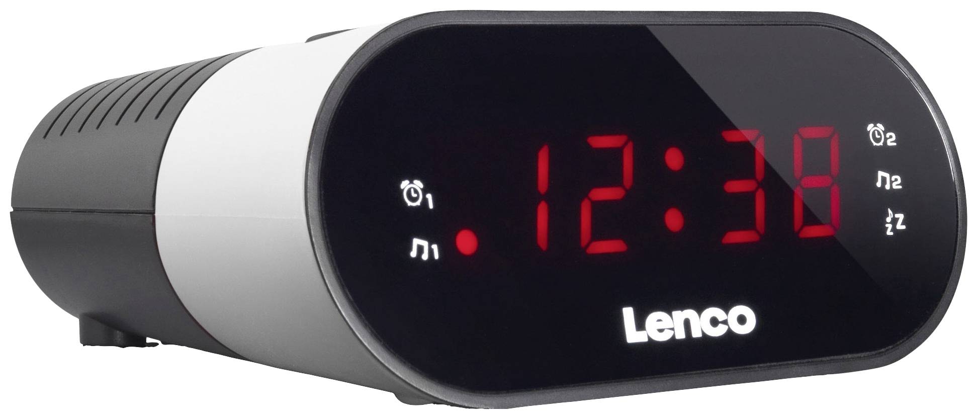Lenco Radiowecker FM Weckfunktion Schwarz, Weiß