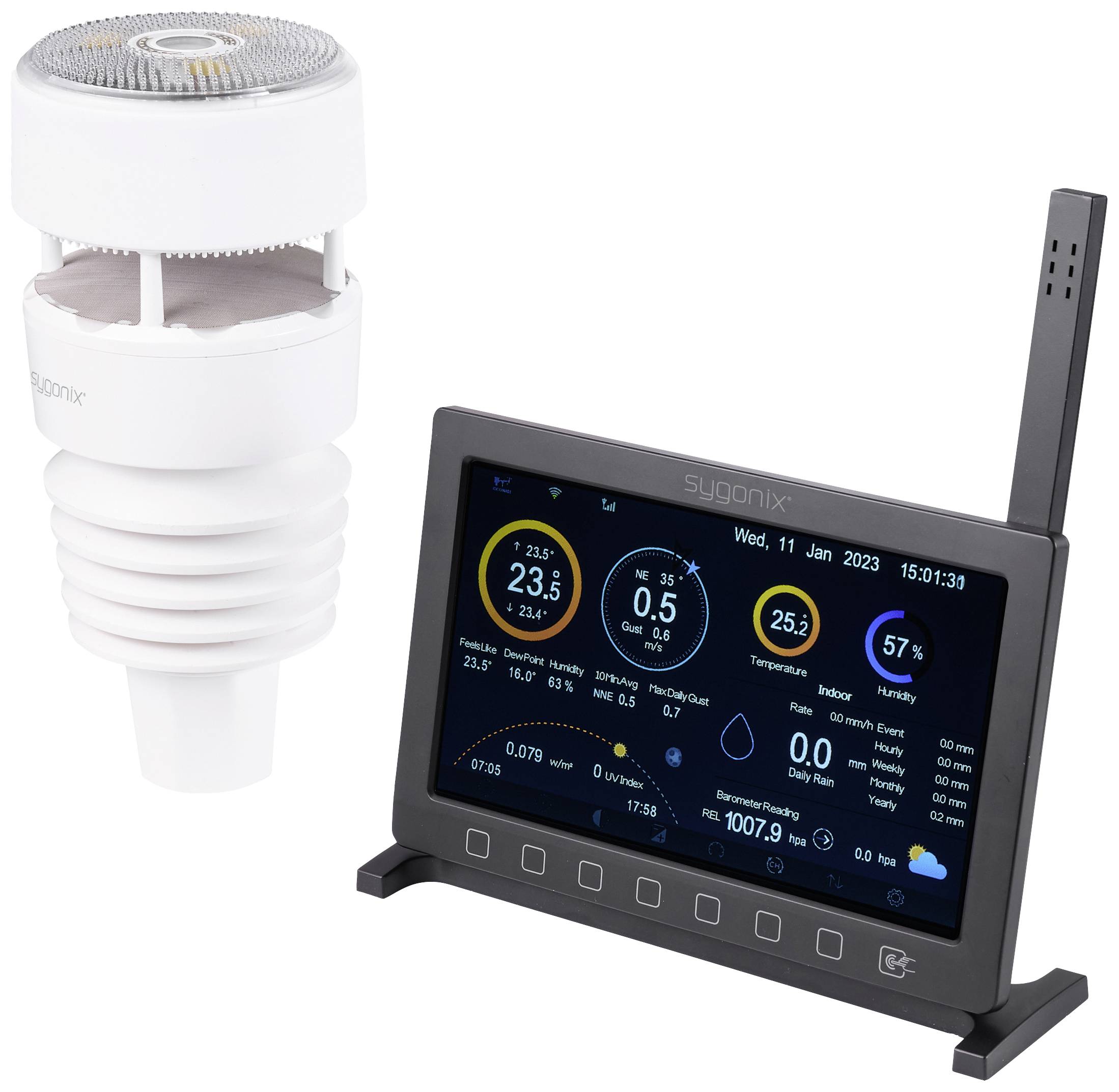 Sygonix SY-5479628 WLAN-Wetterstation Vorhersage für 2 Tage Anzahl Sensoren max. 8St.