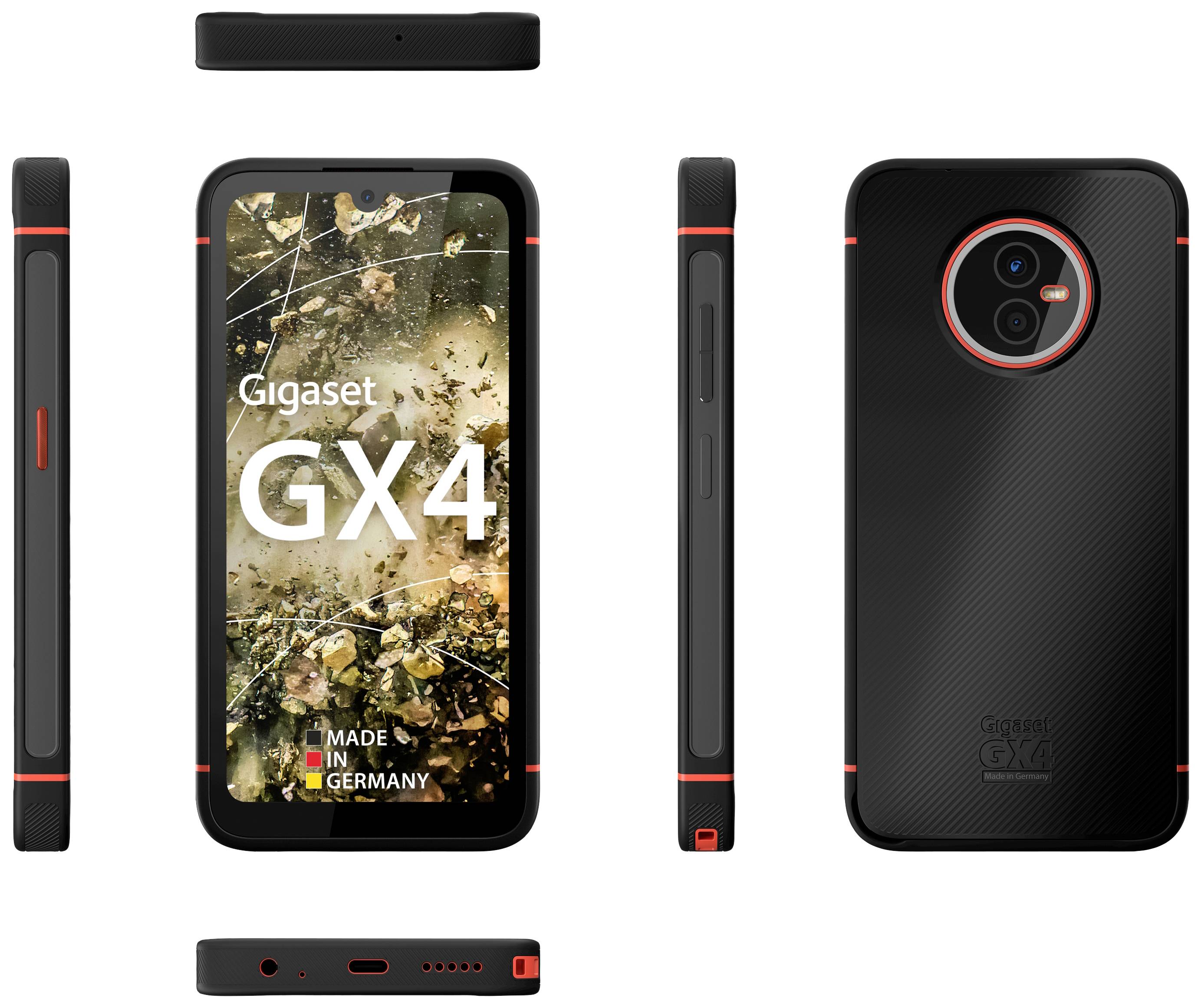 Gigaset GX4 Outdoor Smartphone 64GB 15.5cm (6.1 Zoll) Schwarz Android™ 12 Triple-Slot