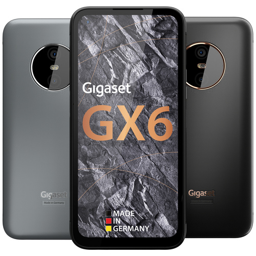 Gigaset GX6 Outdoor Smartphone 128GB 16.8cm (6.6 Zoll) Titanium, Grau Android™ 12 Triple-Slot