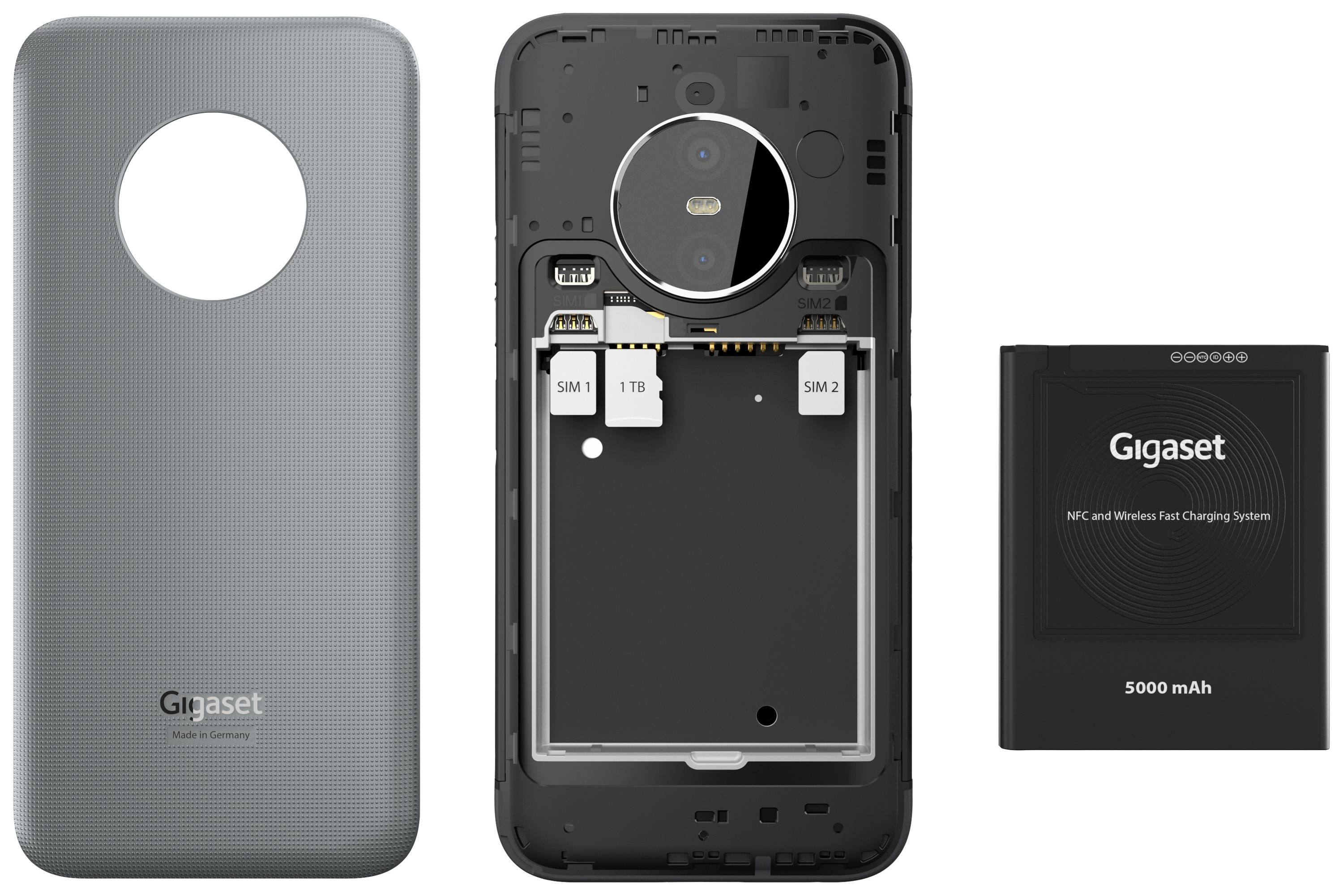 Gigaset GX6 Outdoor Smartphone 128GB 16.8cm (6.6 Zoll) Titanium, Grau Android™ 12 Triple-Slot