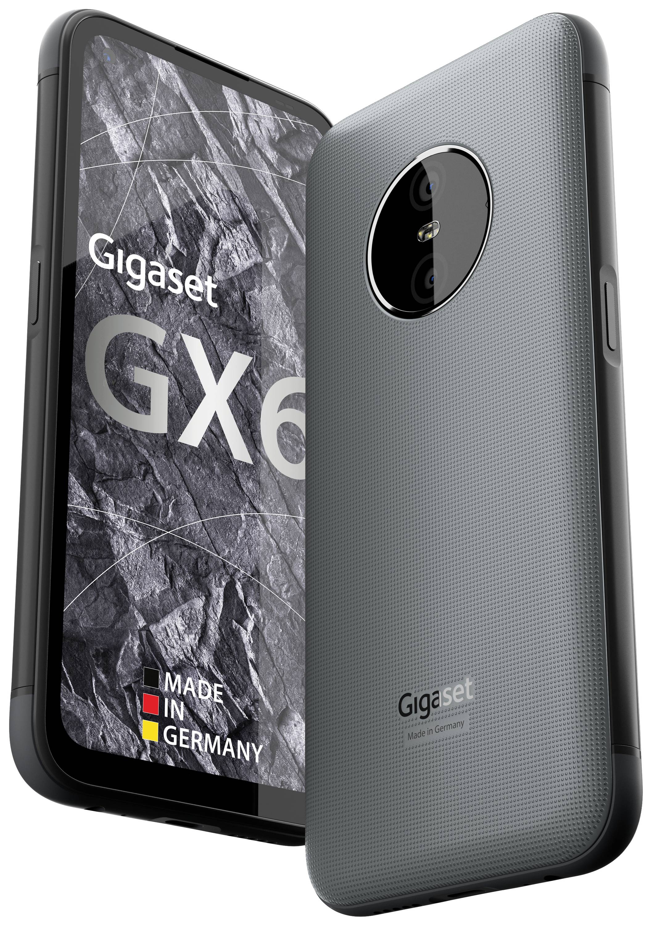 Gigaset GX6 Outdoor Smartphone 128GB 16.8cm (6.6 Zoll) Titanium, Grau Android™ 12 Triple-Slot