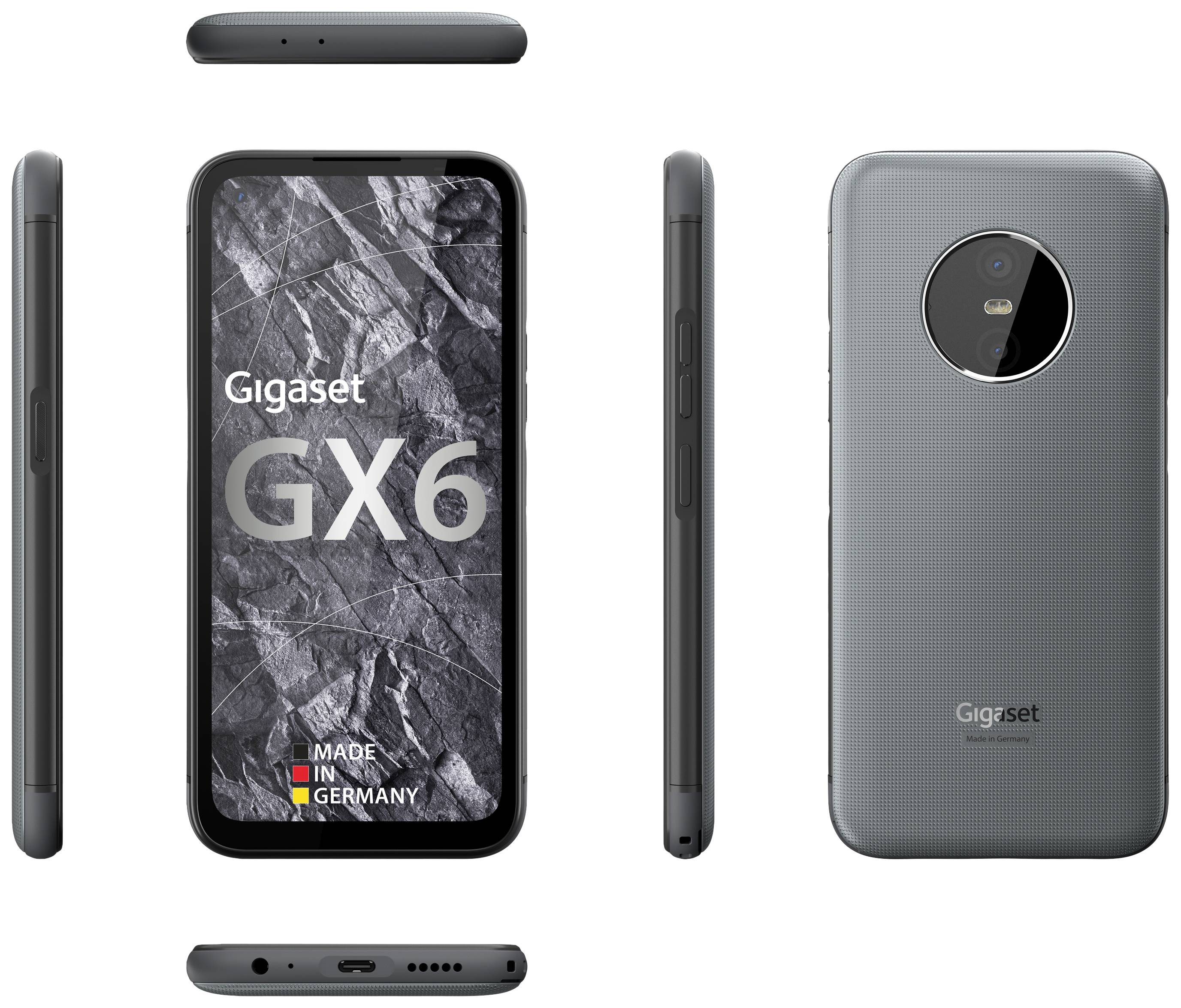 Gigaset GX6 Outdoor Smartphone 128GB 16.8cm (6.6 Zoll) Titanium, Grau Android™ 12 Triple-Slot