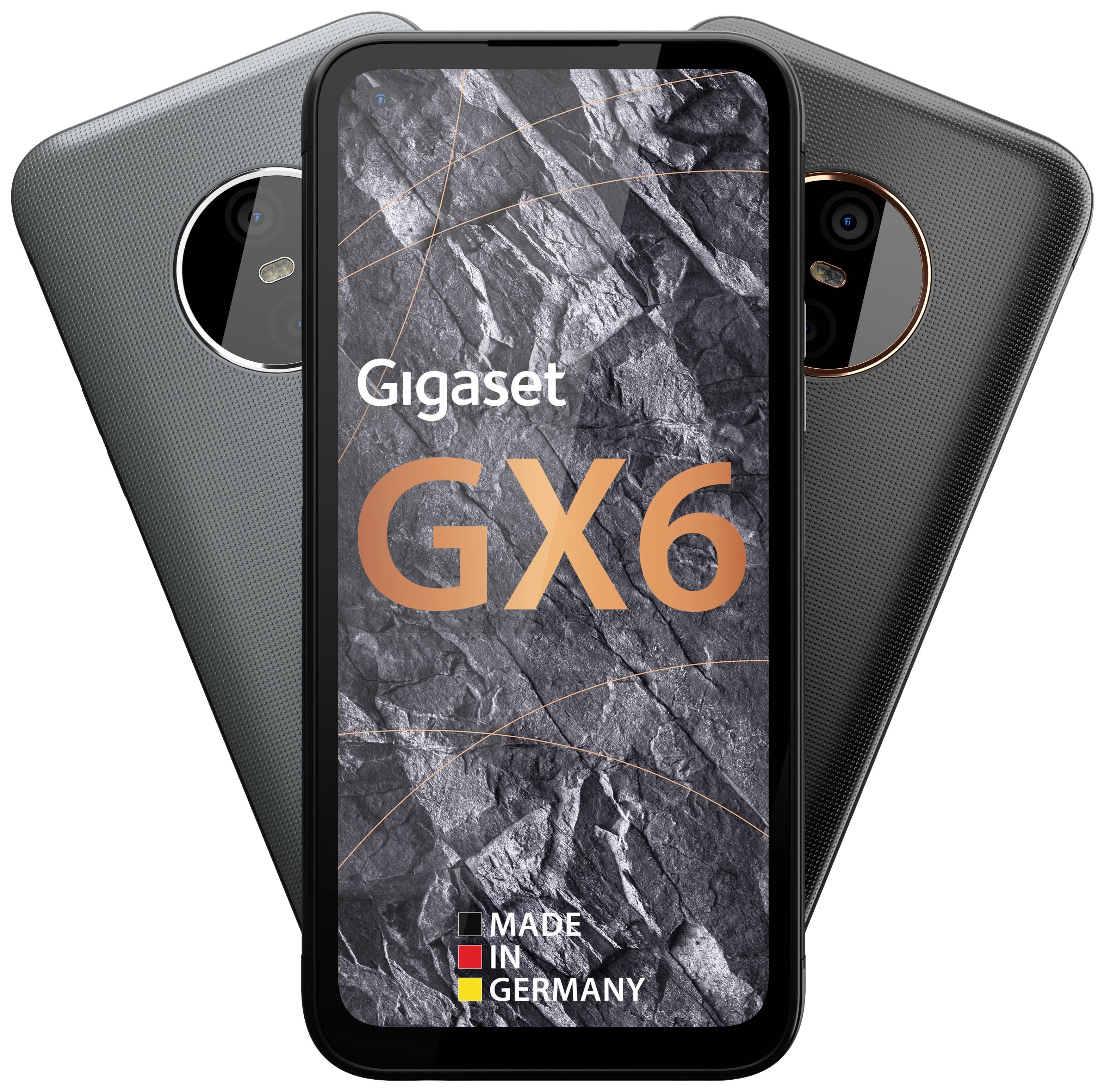 Gigaset GX6 Outdoor Smartphone 128GB 16.8cm (6.6 Zoll) Titanium, Schwarz Android™ 12 Triple-Slot