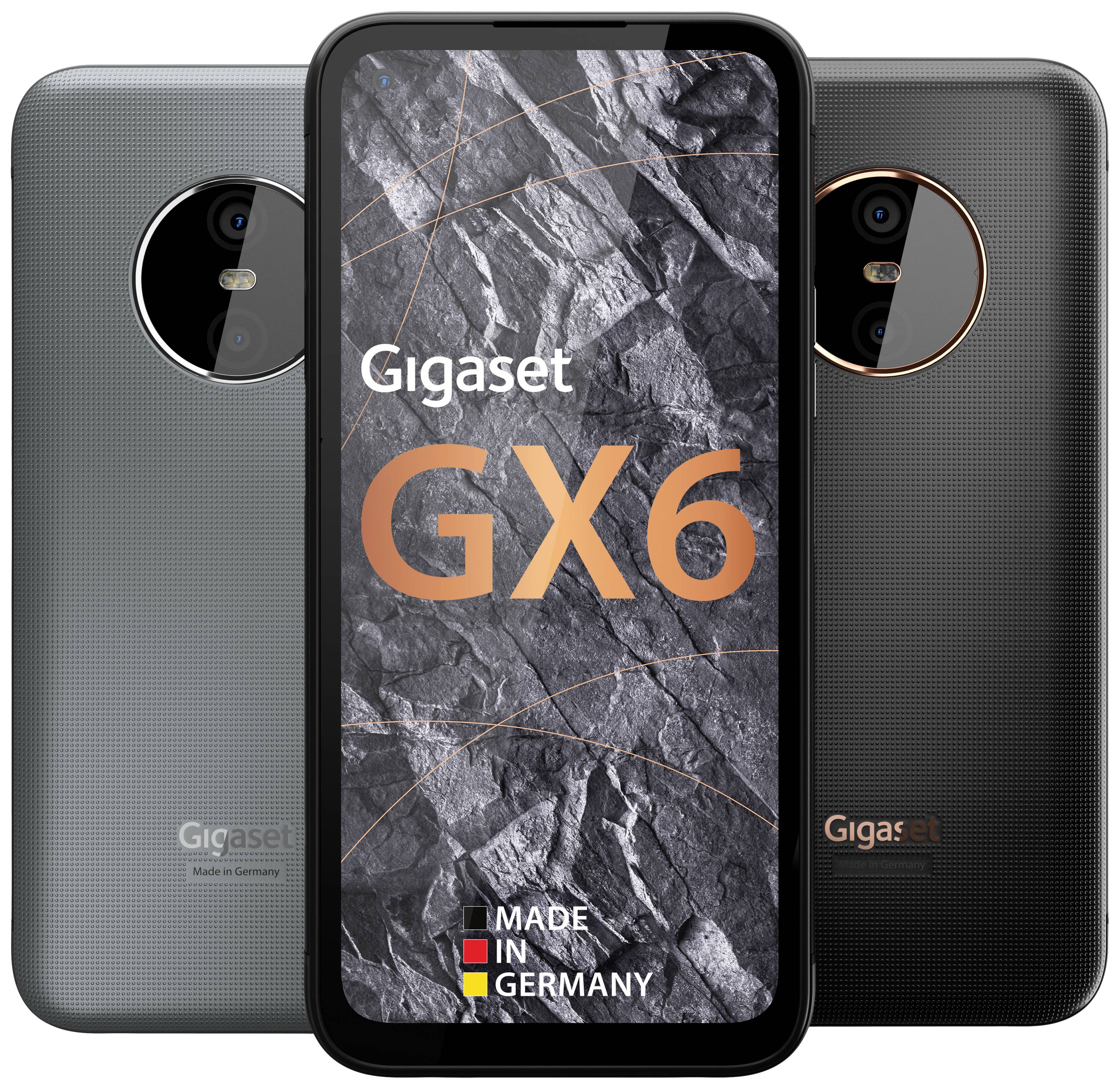 Gigaset GX6 Outdoor Smartphone 128GB 16.8cm (6.6 Zoll) Titanium, Schwarz Android™ 12 Triple-Slot