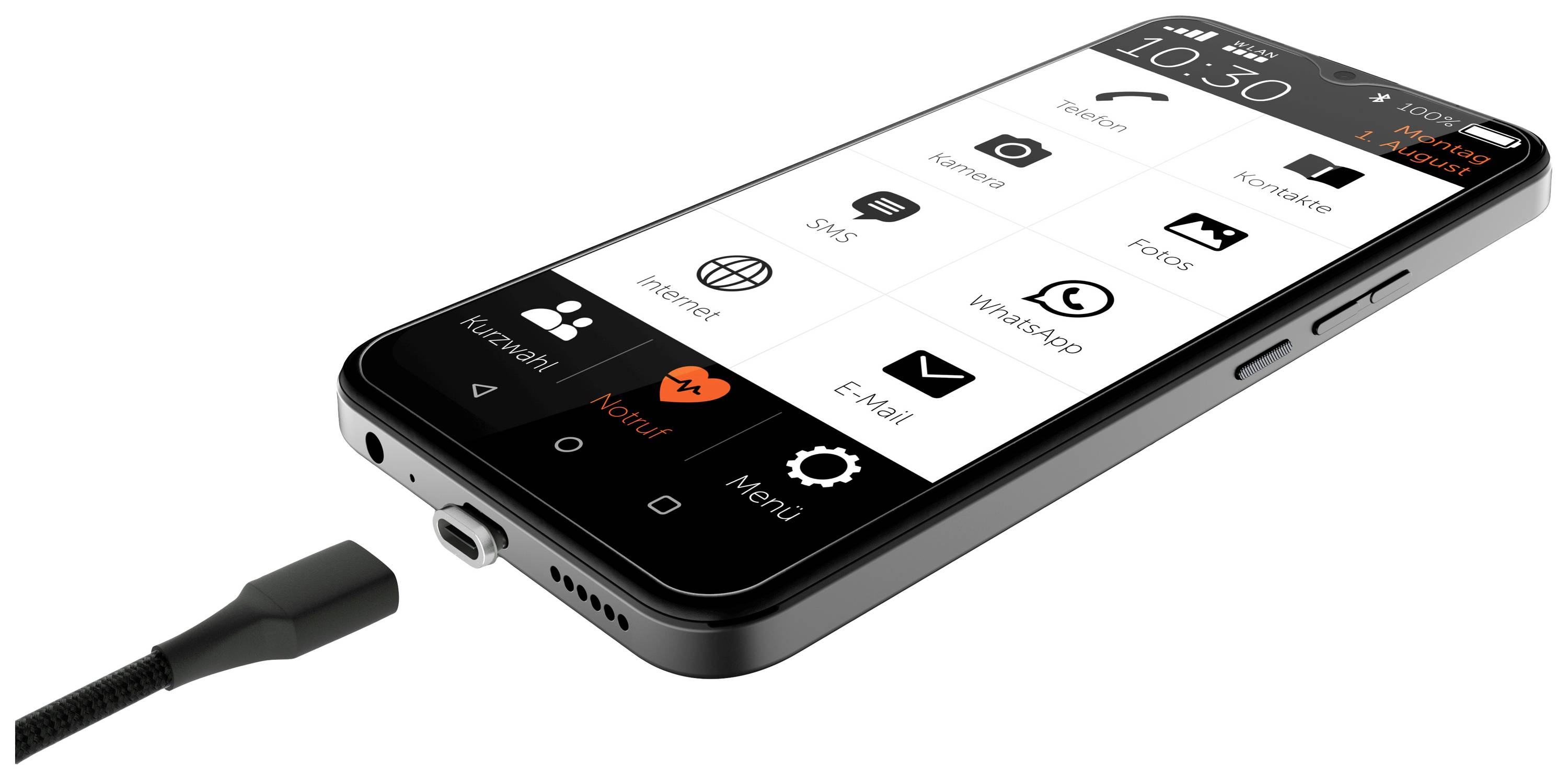 Gigaset GS5 Smartphone 64 GB 16 cm (6.3 Zoll) Schwarz Android™ 12 Dual-SIM