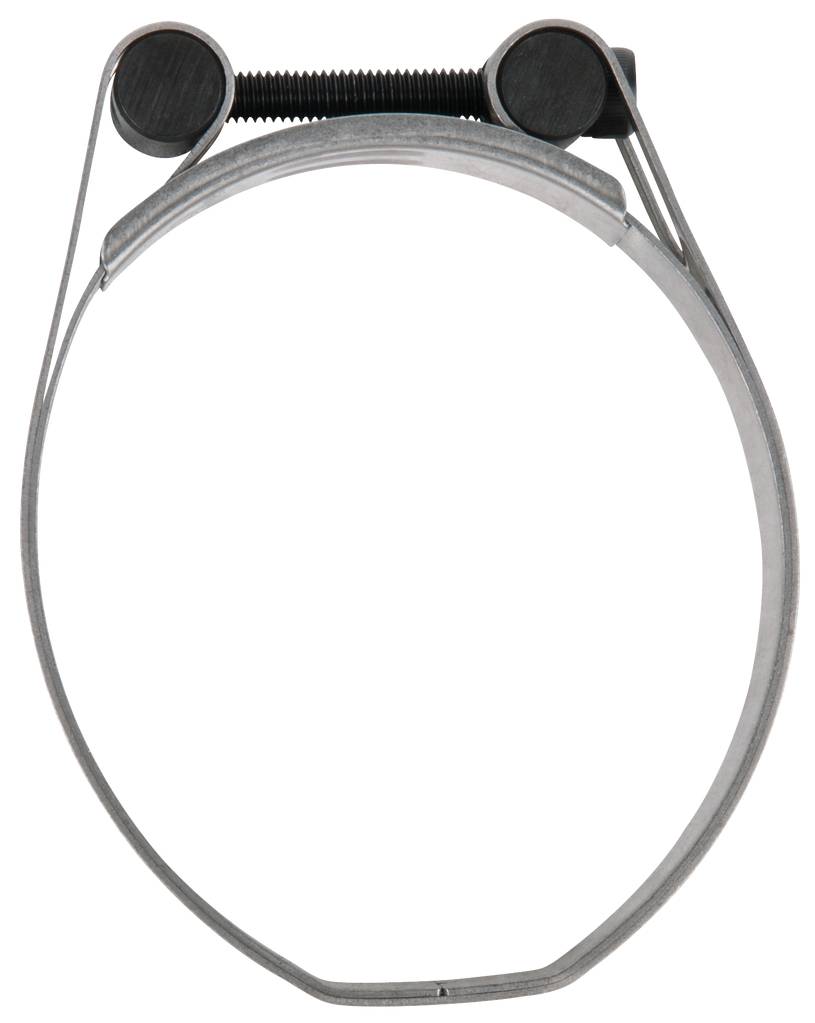 Metallklemmschelle mit Schraubmechanismus, verwendet zur Befestigung oder Sicherung von Schläuchen oder Rohren.