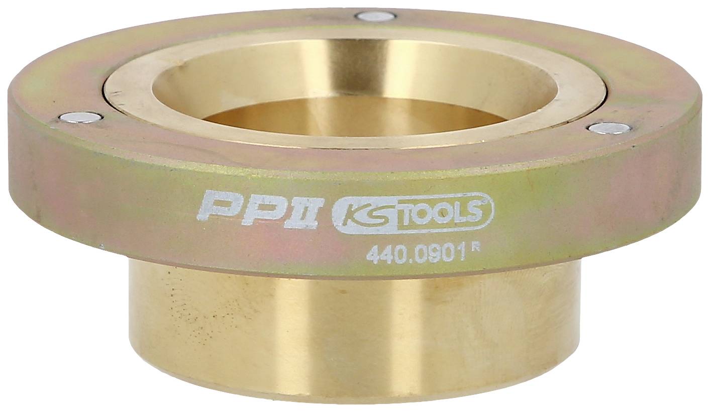 Ein bronzefarbener Ringadapter mit der Aufschrift 'KS Tools 440.0801', vermutlich ein Teil für ein technisches oder Maschinenwerkzeug.
