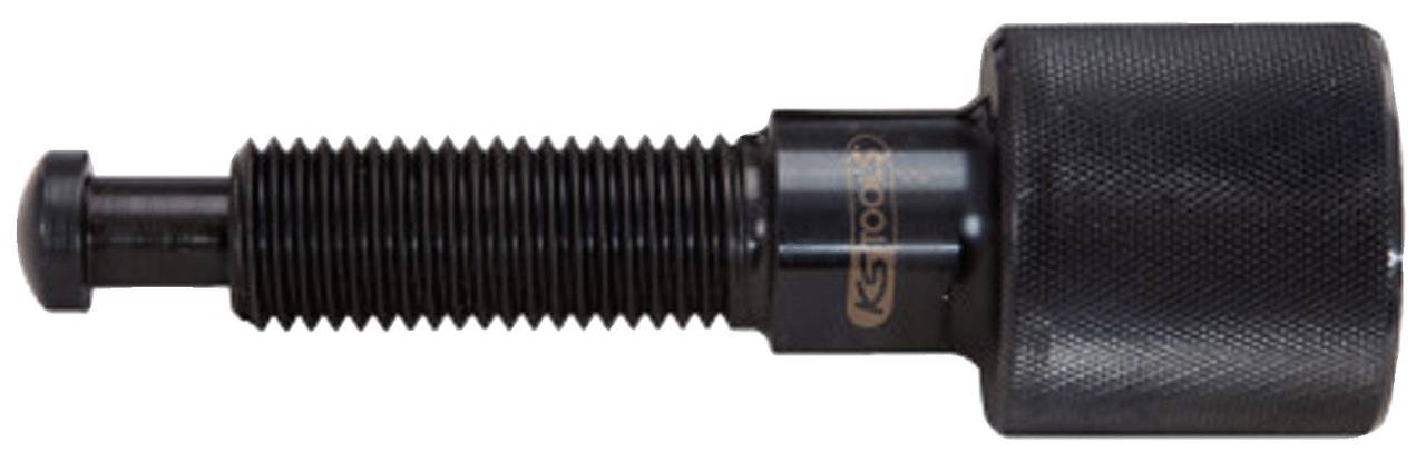 Schwarze Metalldoppelnietmutter mit gerändelter Oberfläche, zylindrischer Form und Innengewinde, geeignet für Maschinenbauanwendungen.