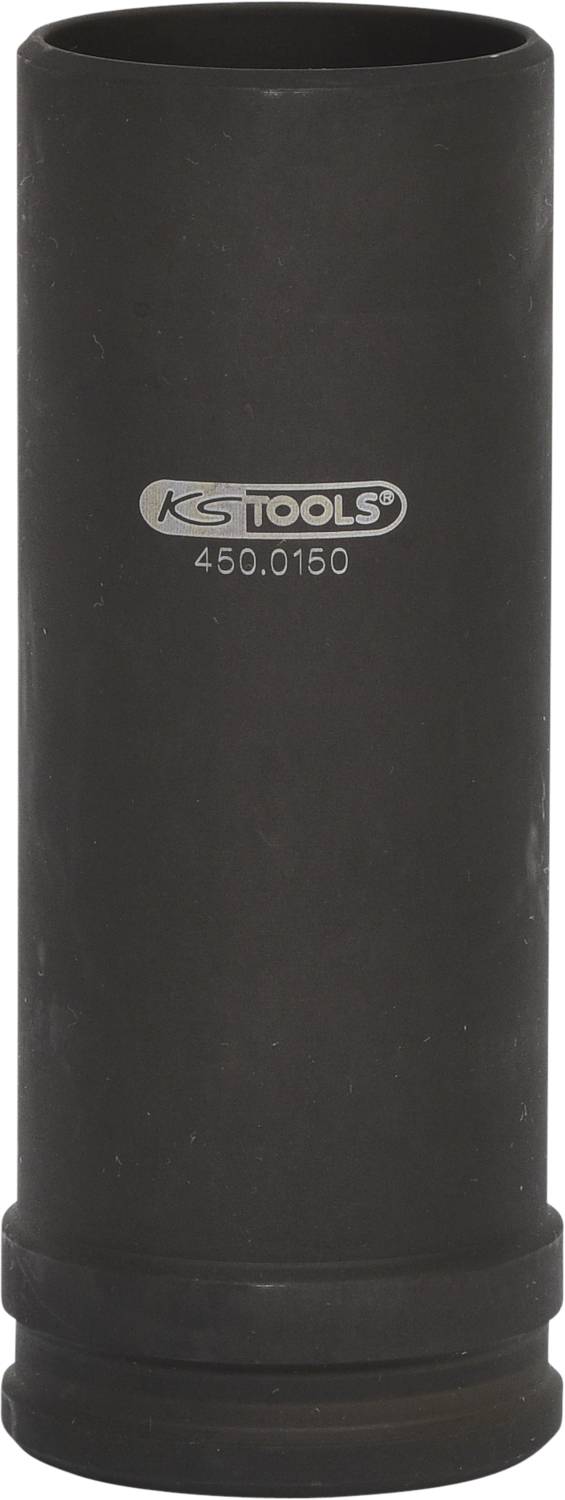 Schwarze, zylindrische Stecknuss mit der Aufschrift 'KS TOOLS 450.0150'.