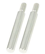 Zwei silberne Metallstifte mit Gewindeenden.