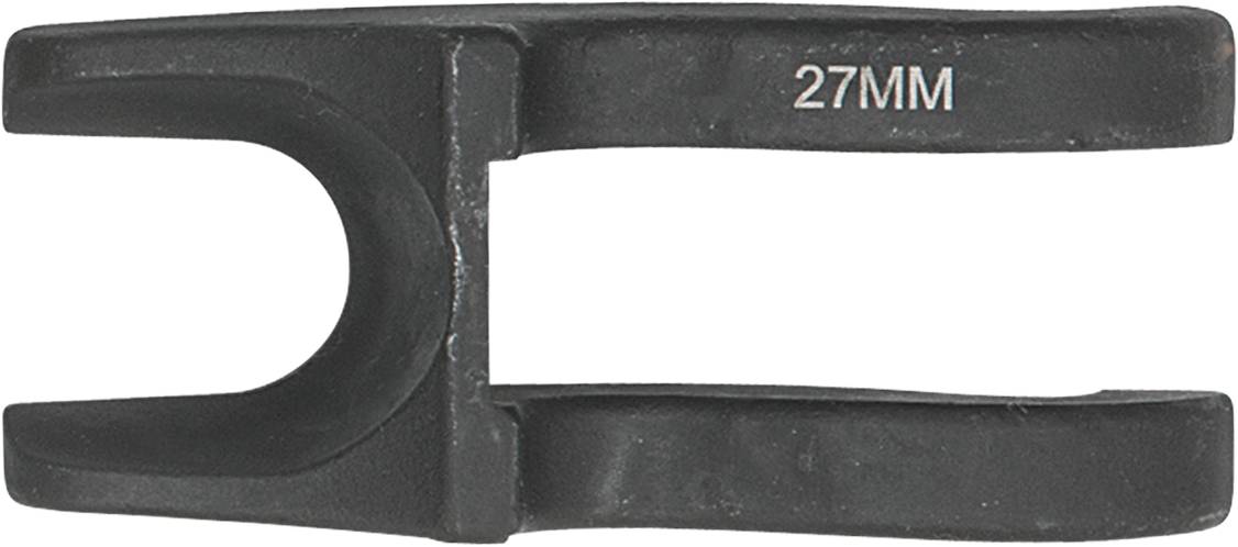 Schwarzer Gabelschlüssel mit der Aufschrift '27MM', zum Lösen von Muttern oder Schrauben.