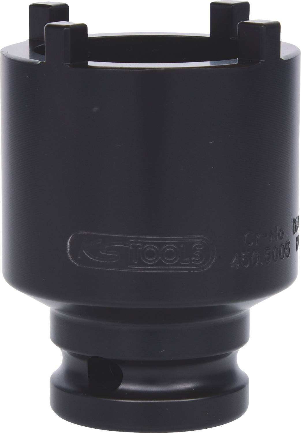 Spezialwerkzeug mit zylindrischer Form und Aussparungen an der Oberseite, geeignet für spezifische mechanische Anwendungen.