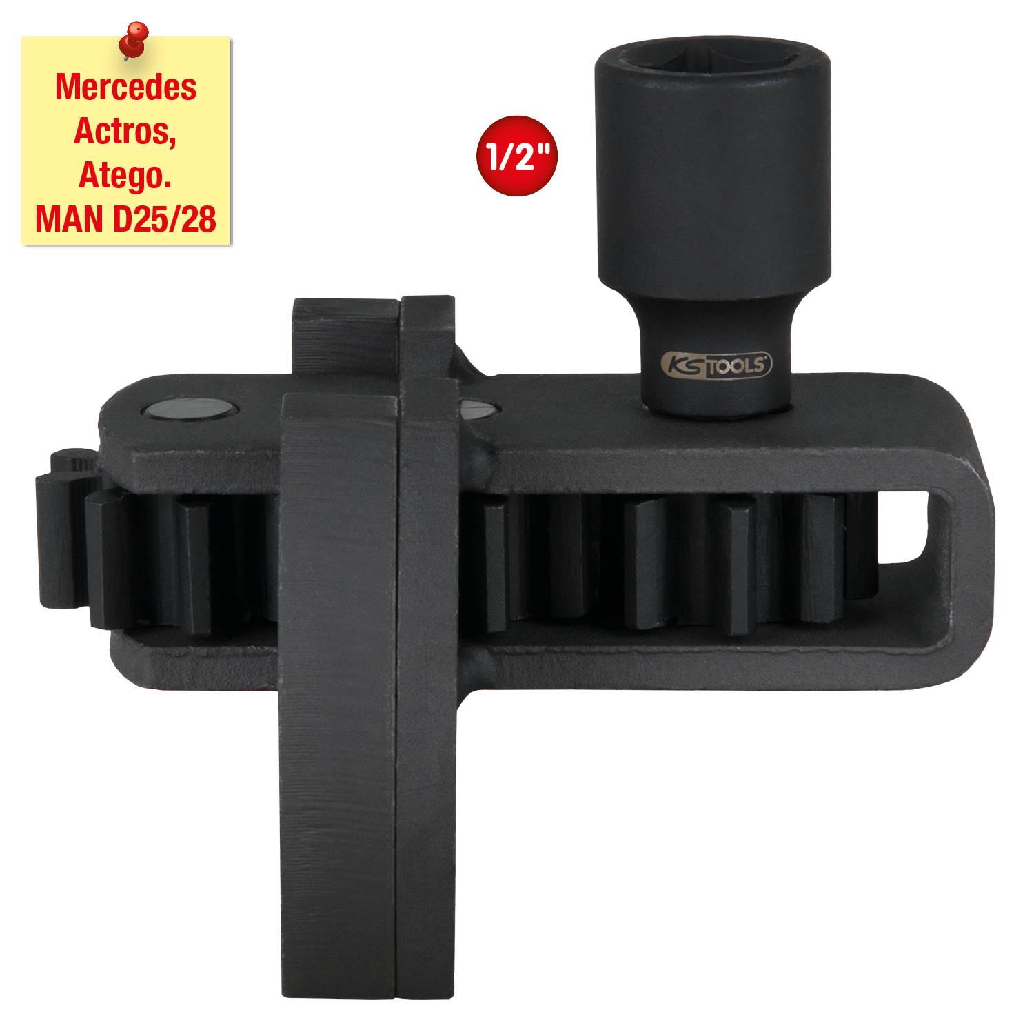 KS Tools 455.0021 1/2" Motor-Durchdrehvorrichtung für Mercedes / MAN, 100mm