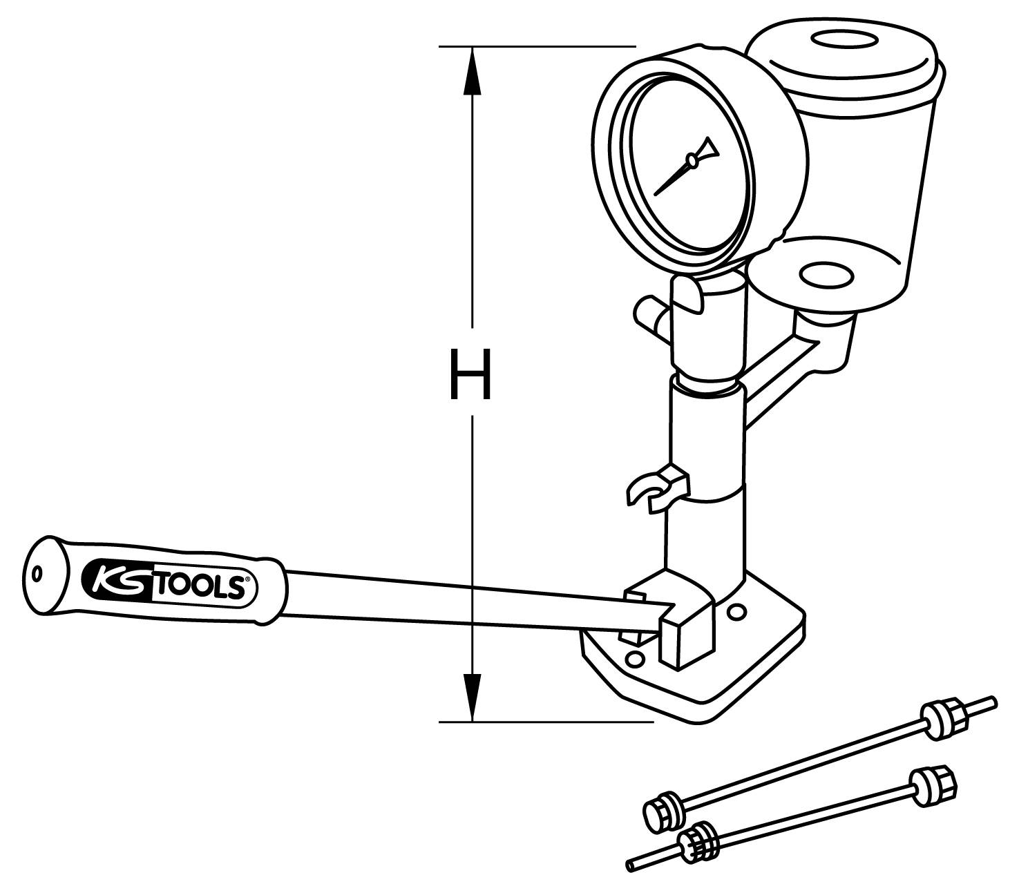 KS Tools 455.0120 Einspritzdüsen-Prüfgerät, 600 bar 