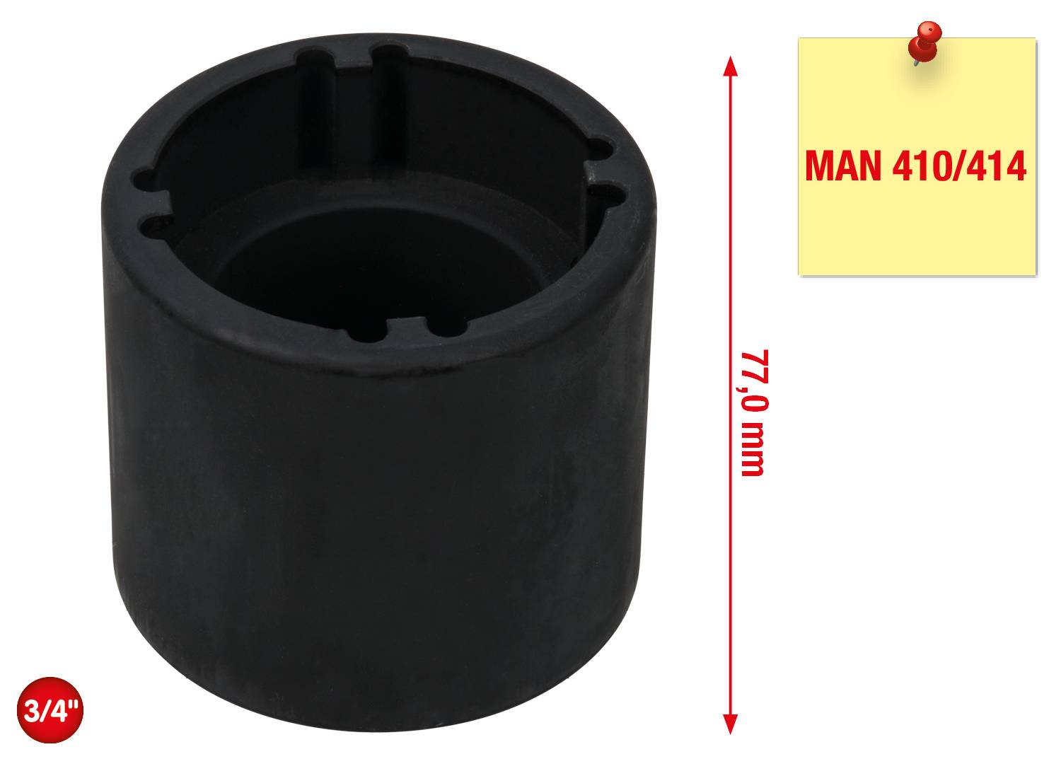KS Tools 3/4" Nutmuttern-Schlüssel mit 4 Zapfen für MAN, Innenzapfen Ø 53mm 460.0655