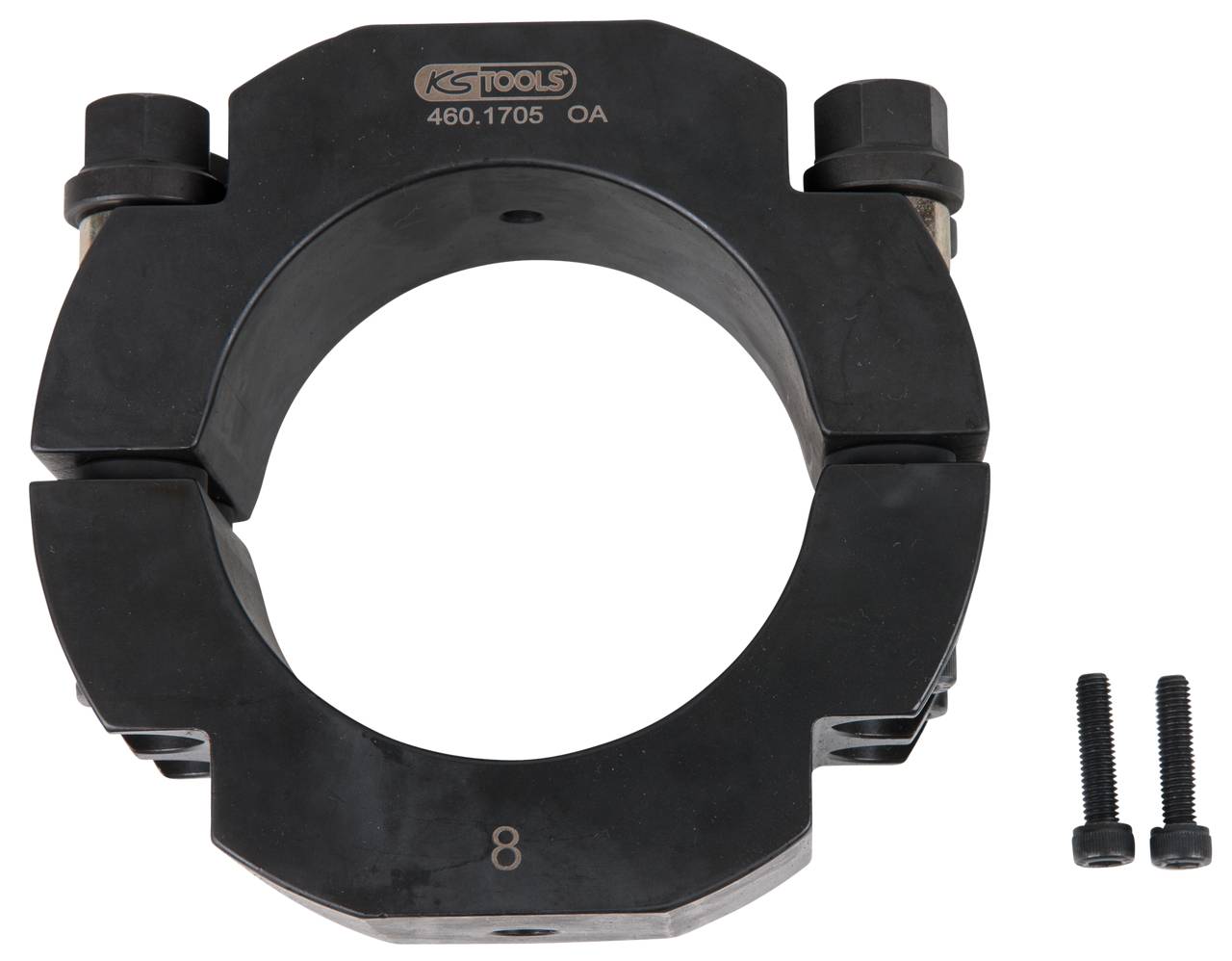 'KS Tools 460.1705' Ausgleichsgewicht für radiale Antriebswellen, schwarz, mit zwei Schrauben.
