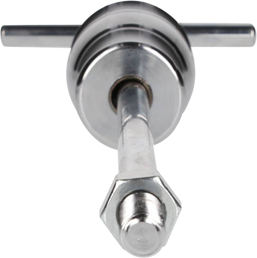 Ein Metallwerkzeug mit zylindrischem Körper und T-förmigem Griff, das für Montagearbeiten verwendet wird.