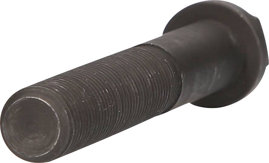 Bolzen mit Gewinde und Sechskantkopf, schwarz, auf weißem Hintergrund. Hauptsächlich für mechanische Befestigungen verwendet.