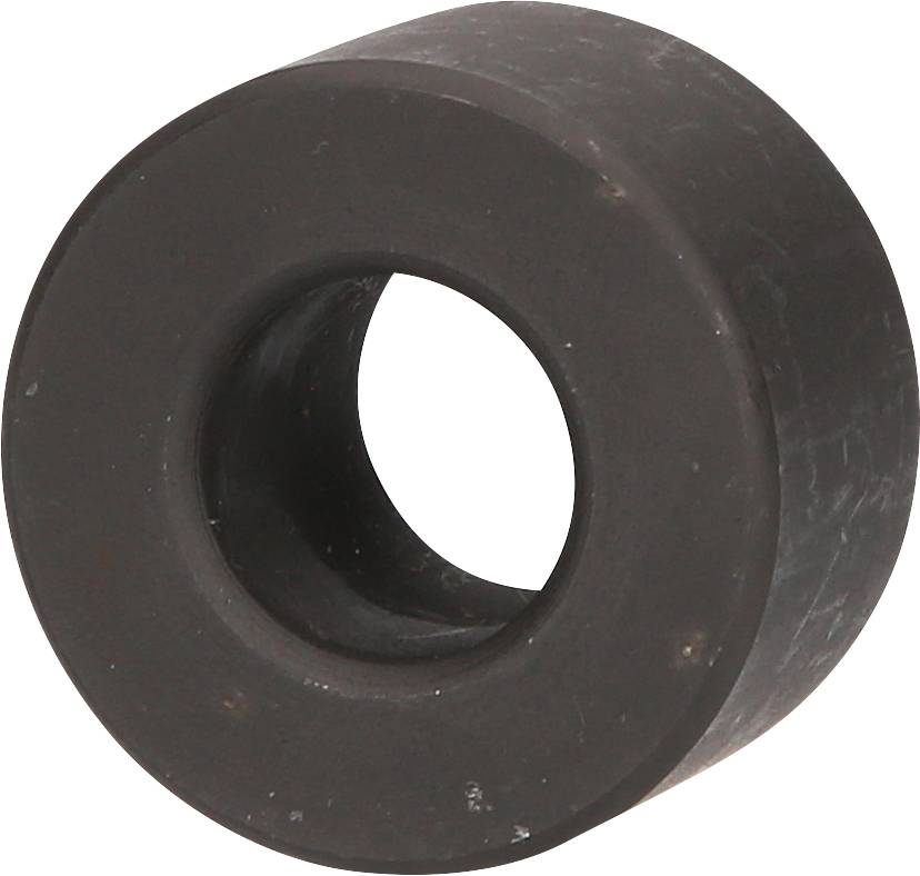 Runder, schwarzer Magnetring mit einem Loch in der Mitte.