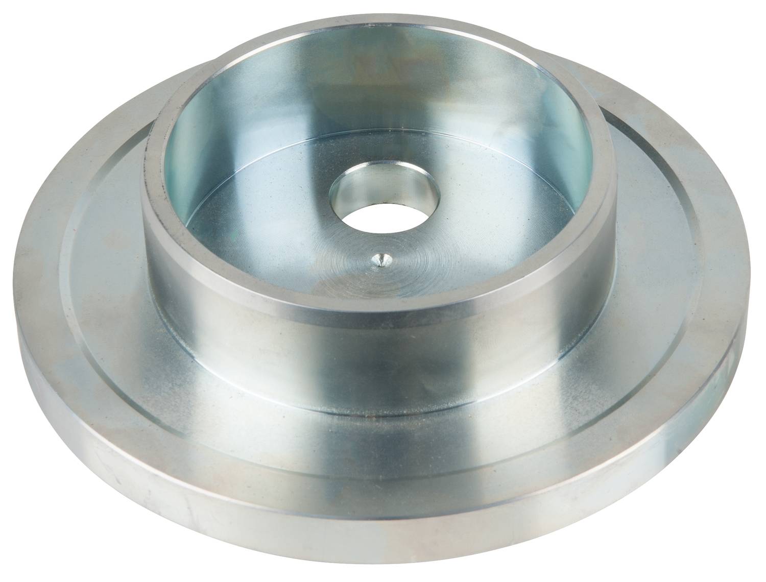 Ein metallisches Maschinenbauteil in zylindrischer Form mit einer zentralen Öffnung, geeignet für industrielle Anwendungen.