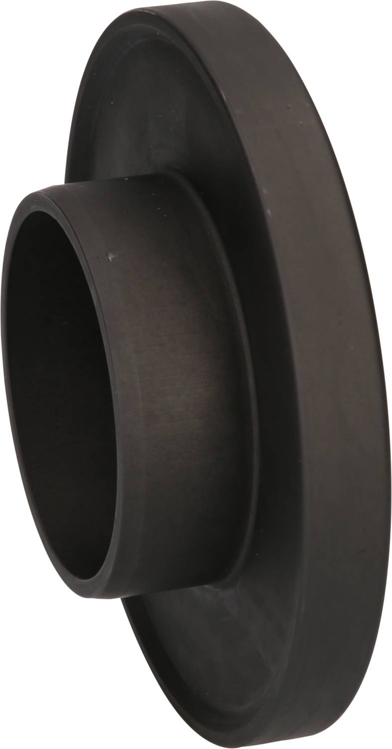 Ein schwarzes, rundes Kunststoffteil mit einem breiten äußeren und einem schmaleren inneren Ring.