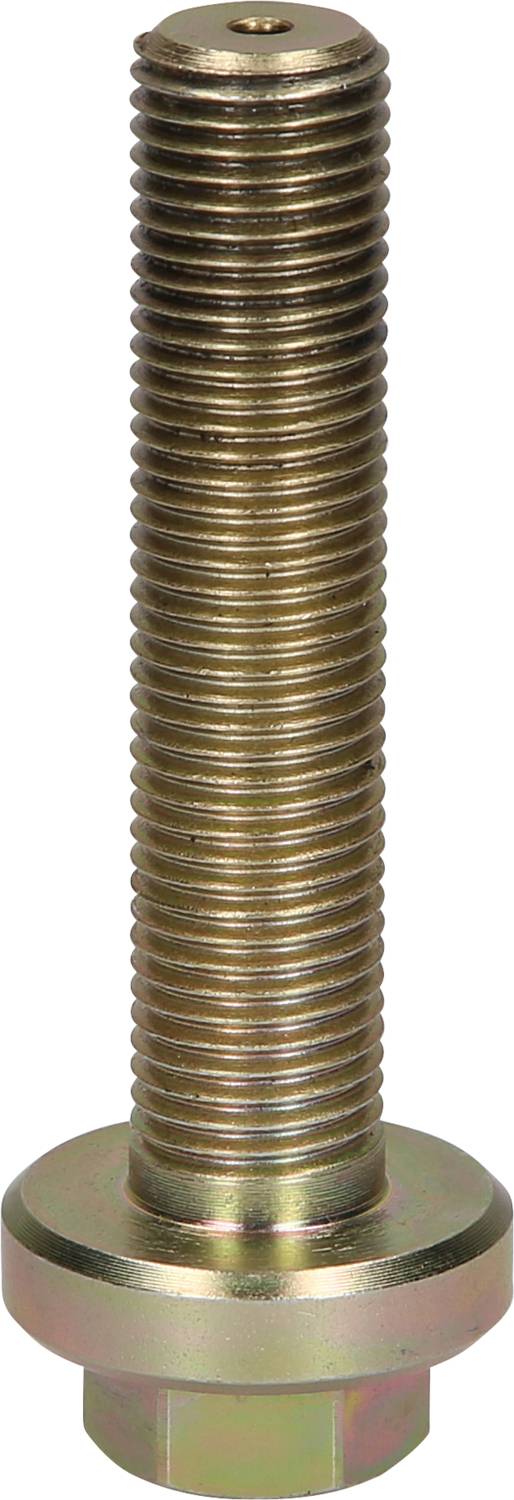 Eine lange, silberne Schraube mit Sechskantkopf und durchgängigem Gewinde.