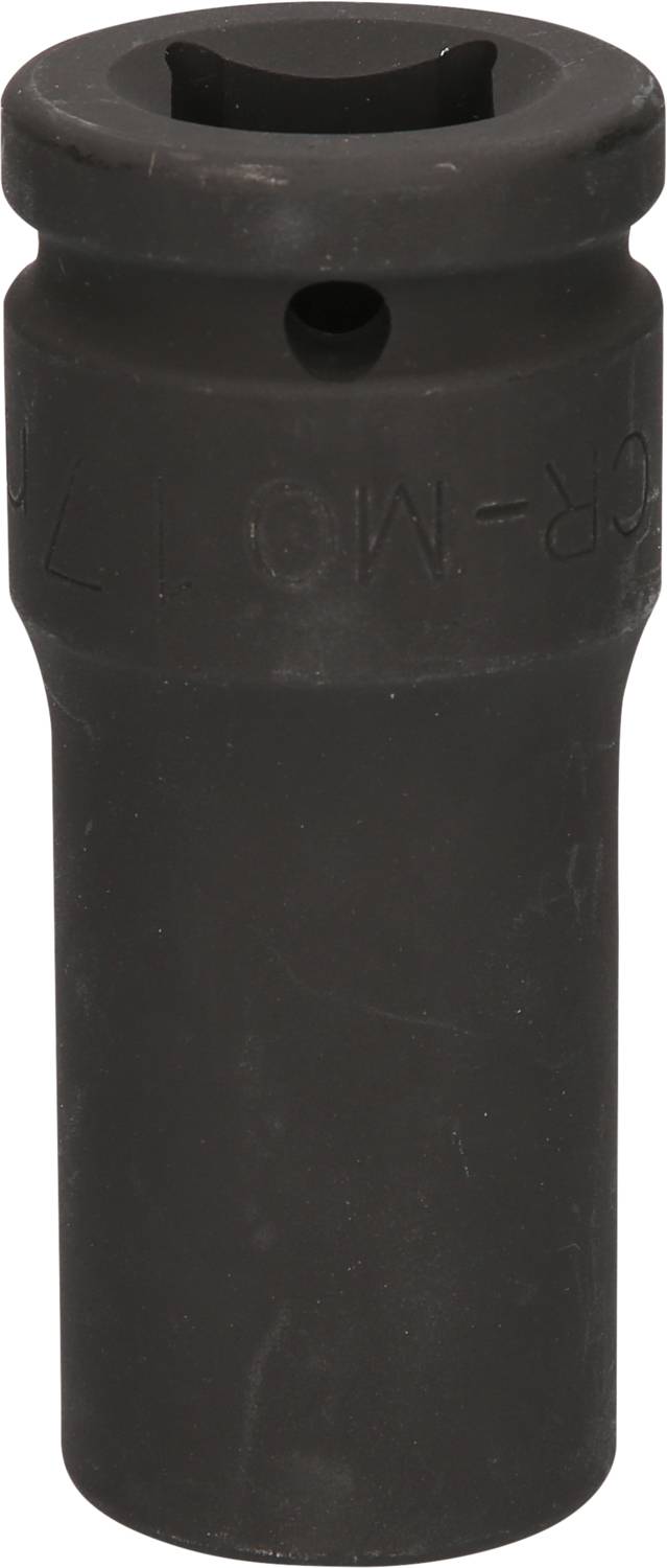 Schwarze Stecknuss mit zylindrischer Form, verwendet für mechanische Anwendungen.