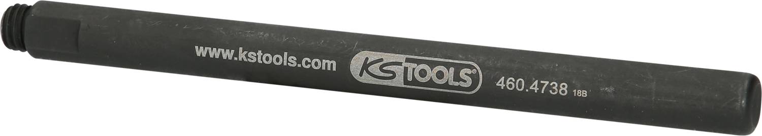 Ein langer schwarzer Stahlrohradapter mit der Aufschrift 'www.kstools.com' und '460.4738'.