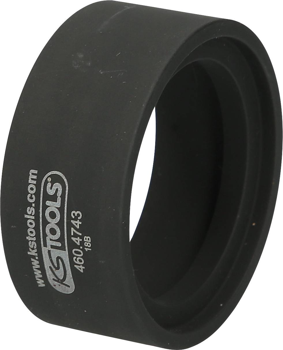 'KS Tools' schwarzer Gummi-Schlagschutzring mit weißem Logo und der Nummer 460.4743, für den Einsatz an empfindlichen Oberflächen.