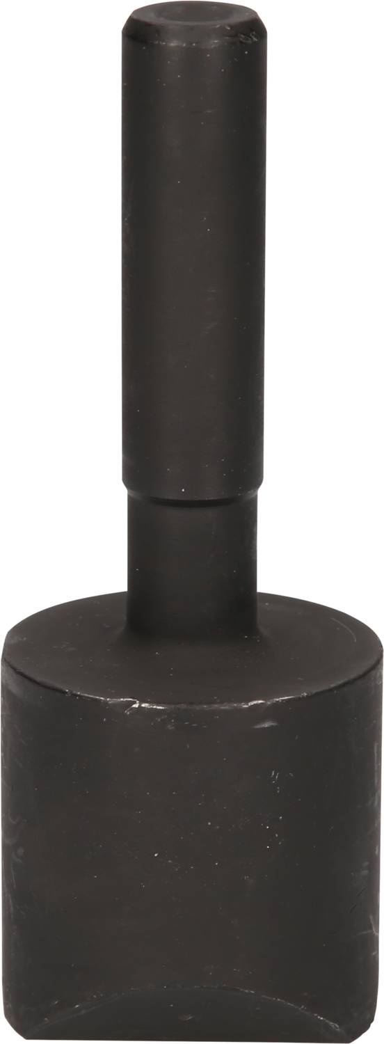 Schwarzer Metallhammer mit zylindrischem Griff und breitem, flachem Kopf, oft für schwere Arbeiten oder Bildhauern verwendet.