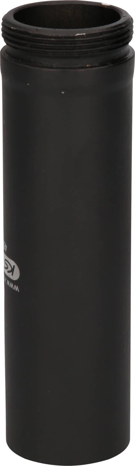 Ein schwarzes, schlankes Zylinderrohr, möglicherweise ein Verlängerungsstück oder Adapter.