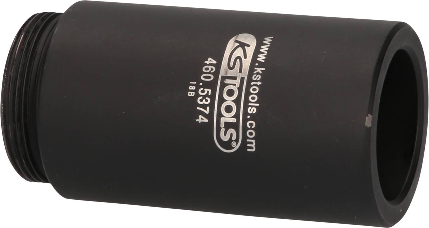 Ein schwarzer Zylinder mit der Aufschrift 'www.kstools.com 460.5374', möglicherweise ein Werkzeugaufsatz.
