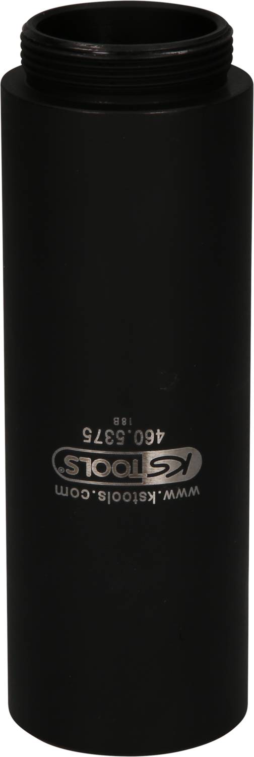 Ein zylindrisches, schwarzes Werkzeug mit Gewinde oben, Aufschrift: 'KS Tools', '460.5375' und Website-Adresse.