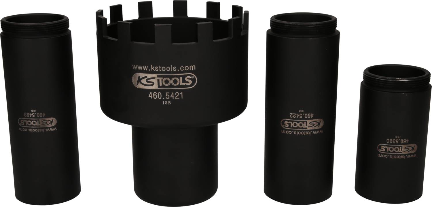 KS Tools Nutmuttern-Schlüssel-Satz mit 3 Führungsrohren für Mercedes, Ø 105,5mm , 4-tlg 460.5420