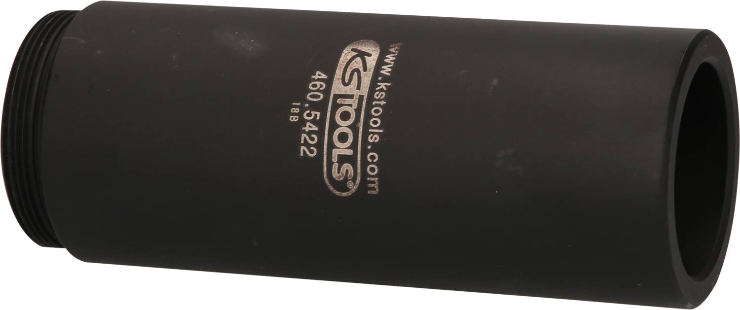 Eine schwarze, zylindrische Werkzeughülse mit der Aufschrift 'KS TOOLS 460.5422'.