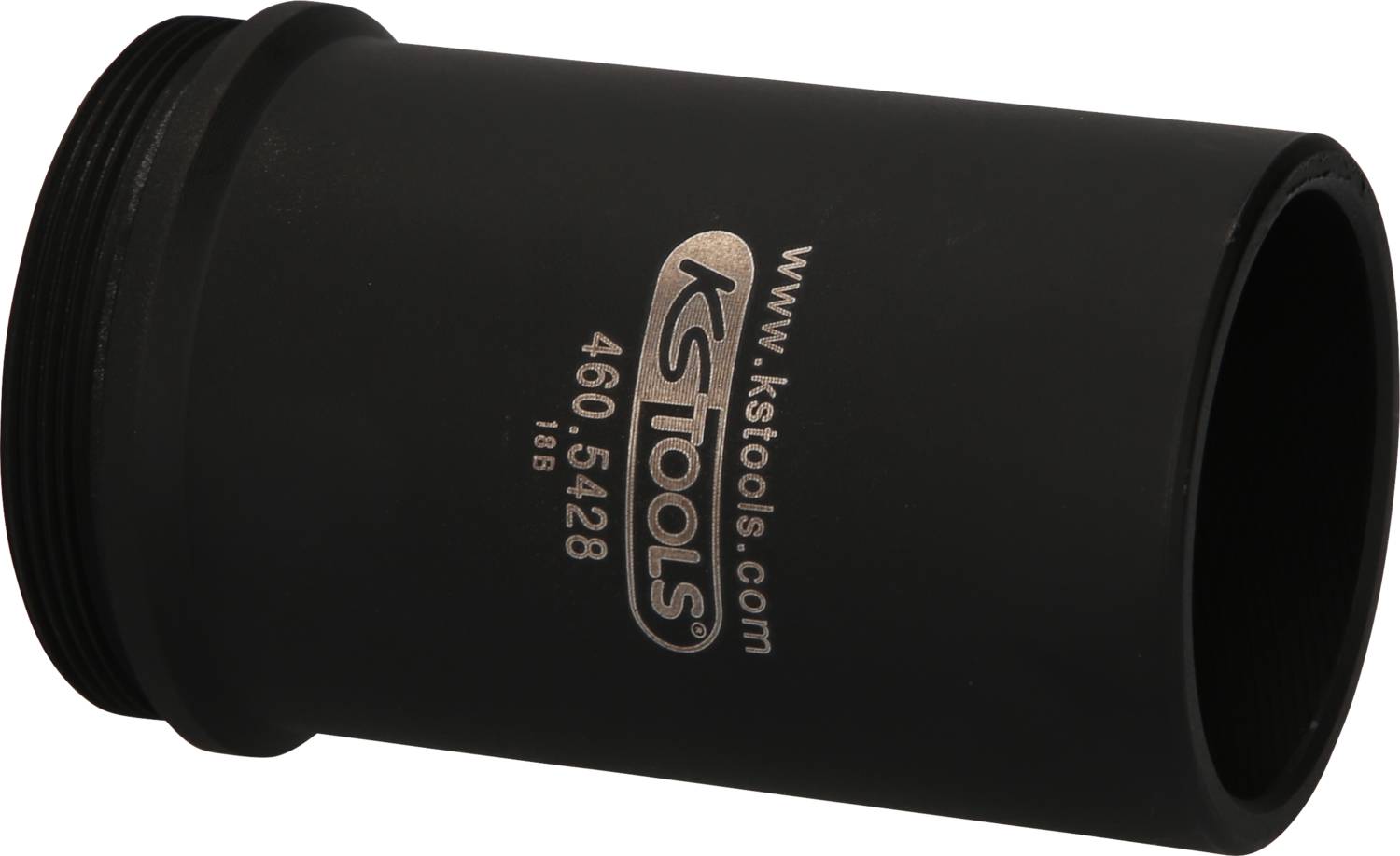 Eine schwarze Metallhülse mit Aufschrift 'KS Tools 460.548'.