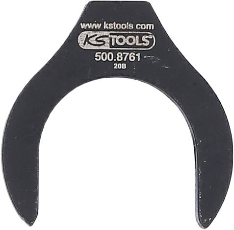 Ein schwarzer Werkzeugsatz von KS Tools, Modellnummer 500.8761, in Form eines offenen Rings, geeignet für spezielle technische Anwendungen.