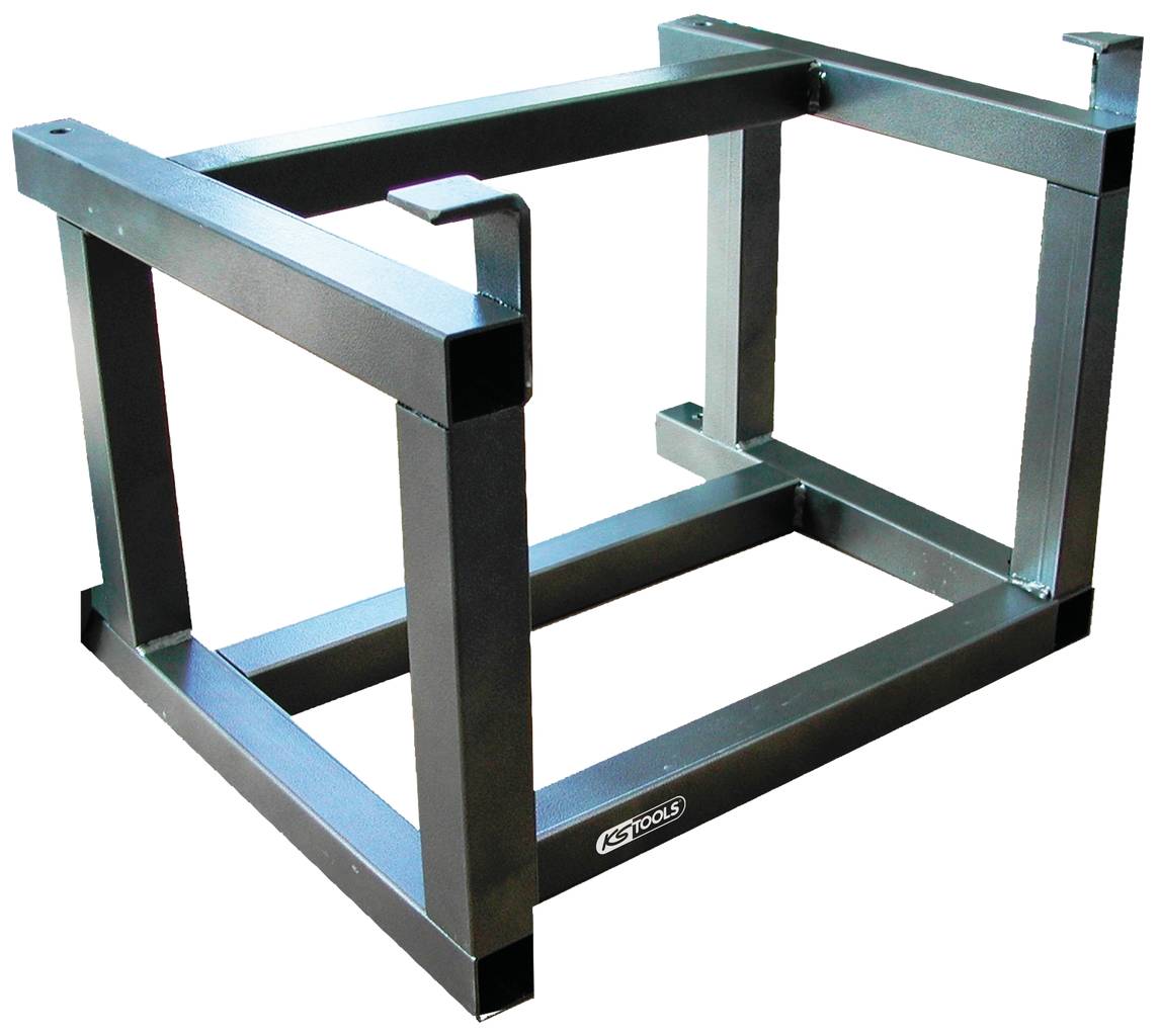 Metallrahmen für Werkbänke oder Maschinenständer. Rechteckige Struktur mit stabilen Vierkantrohren.