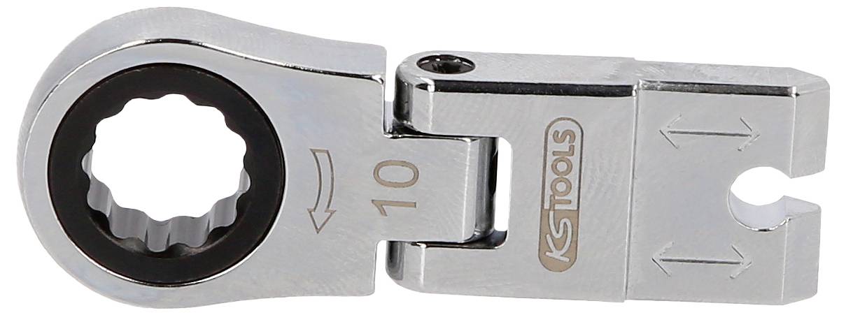 Metallisches Handwerkzeug zum Falten mit einer 10-mm-Buchse und umkehrbarem Kopf, gekennzeichnet mit „KSTOOLS