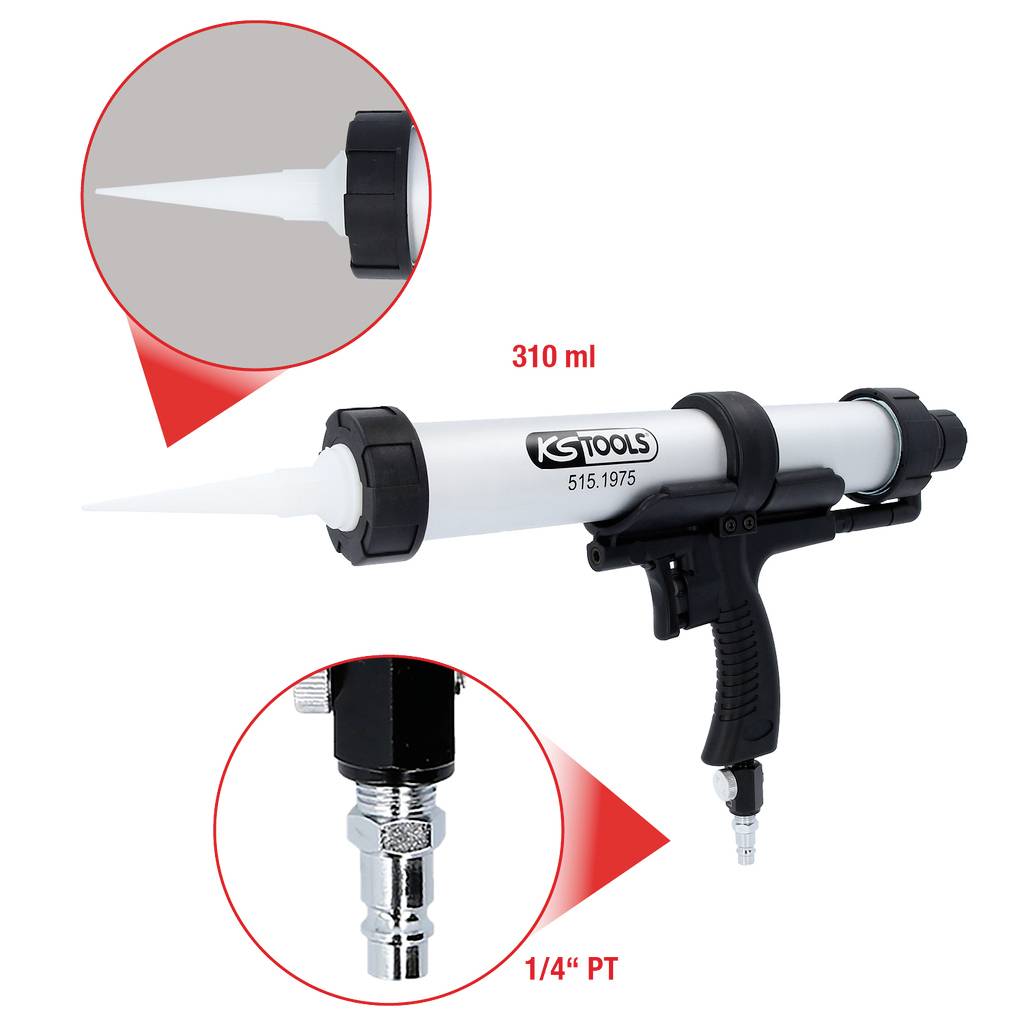Druckluft-Kartuschen-Pistole 310 ml KS Tools 515.1975