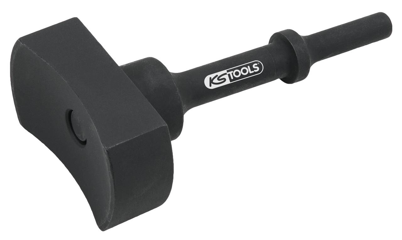 Stabförmiges Werkzeug mit rechteckigem, flachem Ende und 'KS Tools'-Logo auf schwarzem Griff; vermutlich für mechanische Arbeiten.